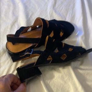 Black Casual Sandals with Multiple Straps